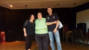 2016-07-25 - South Birmingham League - Mixed Doubles - Wendy Loxton (Runner Up), Sue Kingdon (Organiser) and Jim Frost (Runner Up).