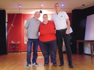 2016-08-27 - South Birmingham League Doubles Knockout Tony Whitehouse (Winner), Sue Kingdon (Organiser) and Alan Mayell (Winner)